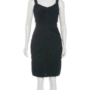 Burberry London Forest Green Ruched Cocktail Dress